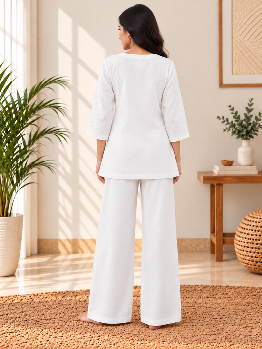 Ivory Airy Linen Co-ord Set