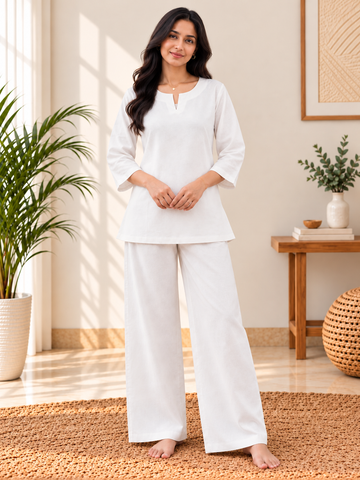 Ivory Airy Linen Co-ord Set