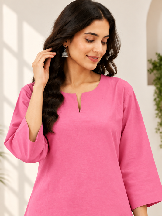 Pink Airy Linen Co-ord Set
