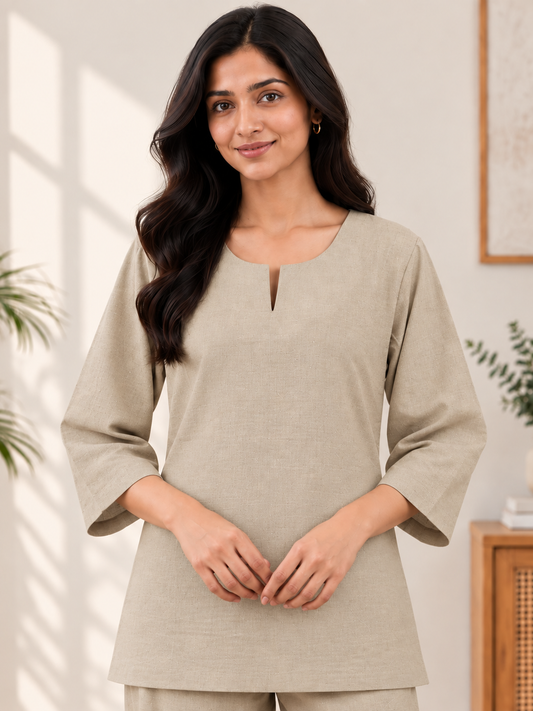 Ivory Airy Linen Co-ord Set
